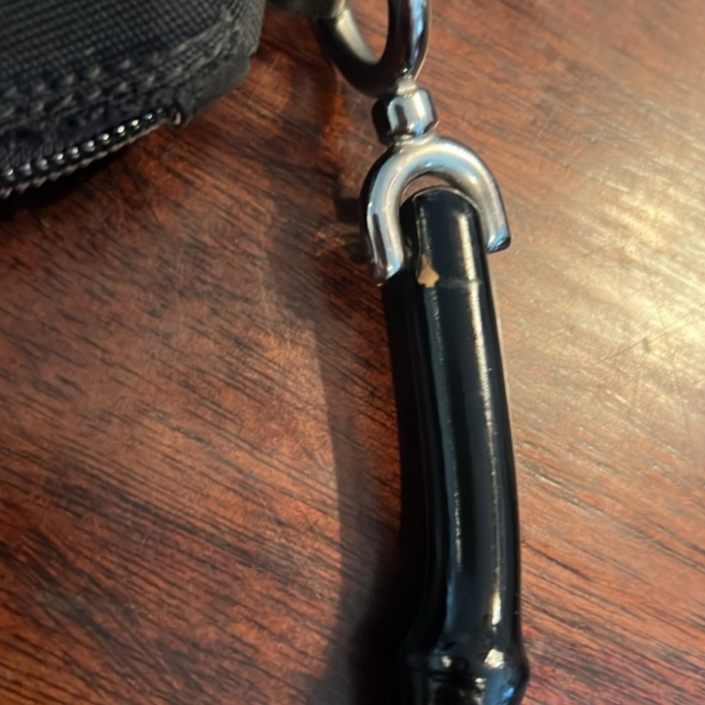 GUCCI Vintage Nylon Hand Bag with Bamboo Handle Black - Picture 9 of 12